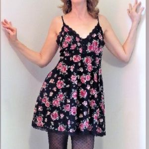 Betsey Johnson Vintage floral rose lace sundress M